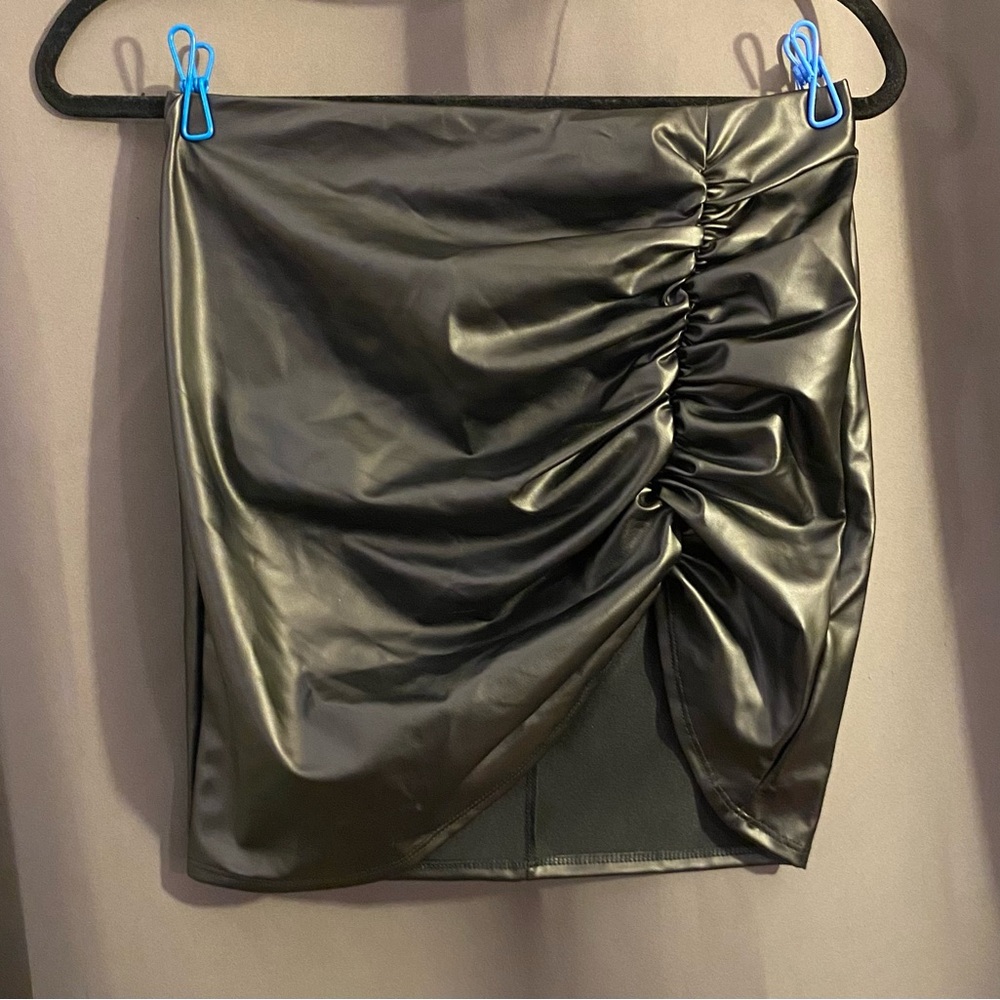 Broken boots black mini skirt sz M